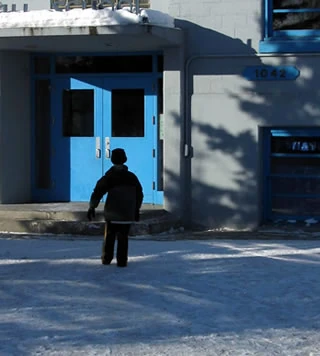 The original front entry to Denali Elementary