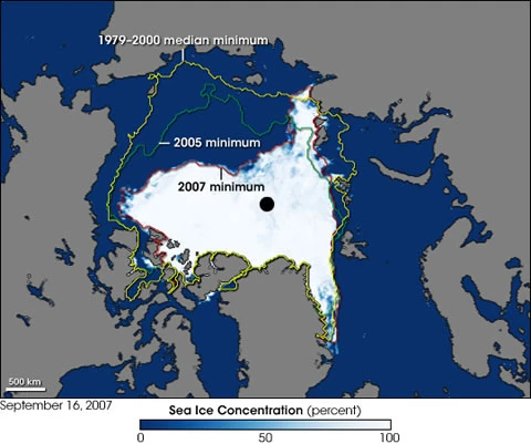 Record Arctic Sea Ice Minimum Sept. 16, 2007