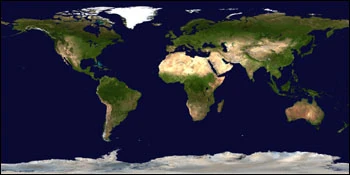 A composite satellite view of the earth