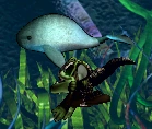 A young female Dunkleosteus stalking a Kyutai Whale