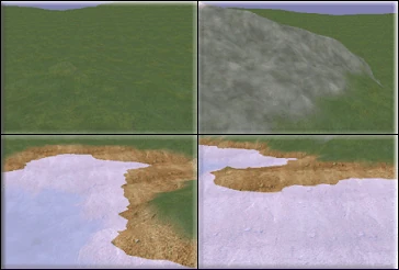 Some of the 3D landscape scenes including the mountains and lake