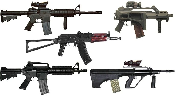 assault rifles