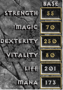 max attributesat CHR LVL 50