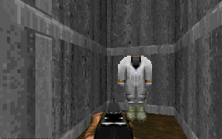 Radiation suit.Green tint from radiation suit.Green tint removed with F11.