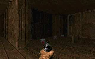 HOM shimmering seen in Level 18: The Courtyard of Doom II due to a missing texture.