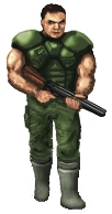 A rendition of the protagonist of the Doom series by Fredrik Johansson.