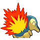 Imagen posterior de Cyndaquil macho o hembra en Pokémon Diamante y Perla