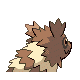Imagen posterior de Zigzagoon macho o hembra en Pokémon Diamante y Perla