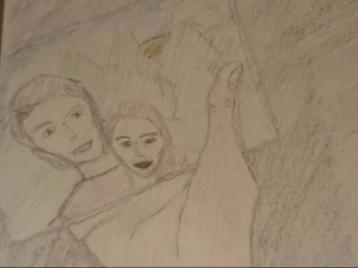 The husband and wife in happier times in The Great Divorce of Heaven and Hell
