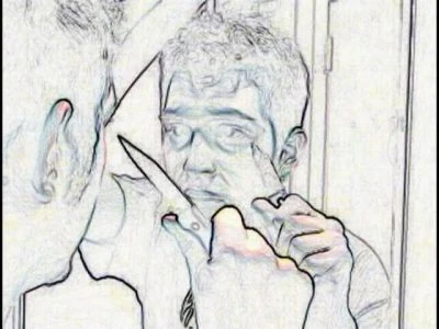 The dead narrator recalls staring into a mirror and having distorted flashes when he believes he is holding a knife to himself in From the Inside Out.