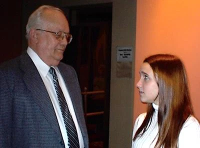 Michael Harvey as theatre manager Hubert Sorensen with Karly Anderson as Molly Malloy in the 2006 feature-length movie Music to My Ears