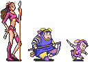 From left to right, Sandy, Cindy, and Mindy as they appear in Final Fantasy IV.