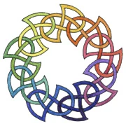 This is a modern version of the Celtic Knot, thought by some to be representative of the interweaving of marriage relationships and the Celtic idea of peacemaking through kin exchange.