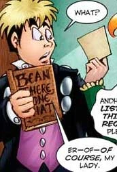Van holding his book.