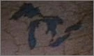 Michigan's Upper and Lower Peninsula's surrounded by the Great Lakes