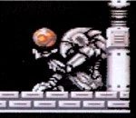 A Chozo Statue holding a power-up inside a protective case.