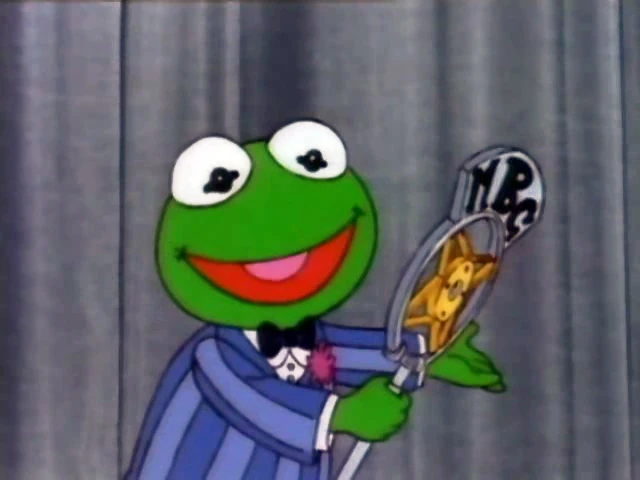 Baby Kermit hosts a broadcast