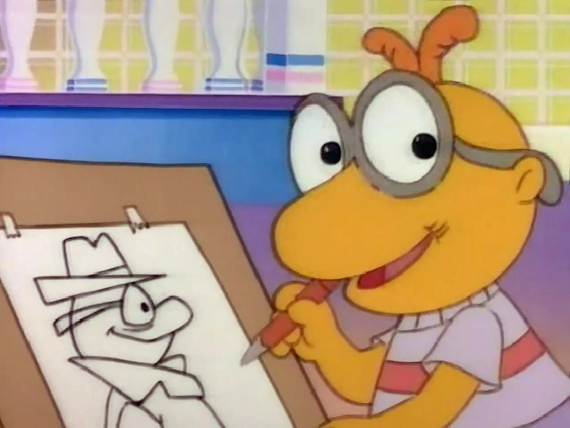 Baby Scooter draws "Scooter Tracy"