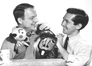 Burr Tillstrom and Don Sahlin with Kukla and Ollie