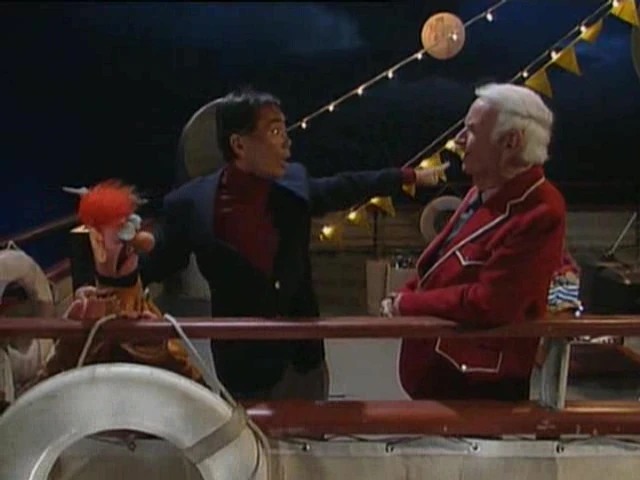 Beaker, George Takei, and Captain Kangaroo on Muppets Tonight.