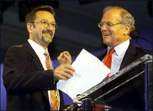 Norman Stiles (left) and Chris Cerf at the 2001 TCA Awards.