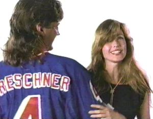 Carol Alt, lurking behind Ron Greschner
