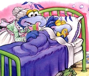 Gonzo's Grandma tucks him in