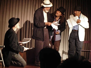 Jesús Alcaide, far right, as Pozzo in a 2005 stage version of Waiting for Godot