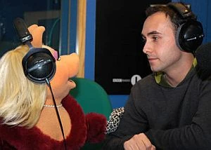 Miss Piggy with Aled Haydn Jones on The Chris Moyles Show