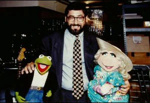 Landis with Kermit and Piggy.