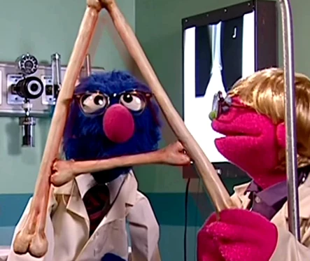 The skeleton of a letter A, as seen on Sesame Street.