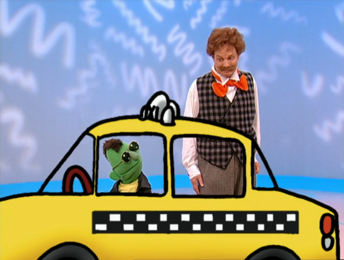 Mr. Noodle isn't talkin' to the taxi driver