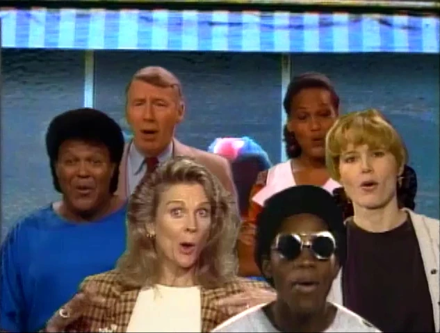 Chubby Checker, far left, with other celebrities in "Monster in the Mirror"