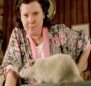 Imelda Staunton and her rodent co-star in Rat