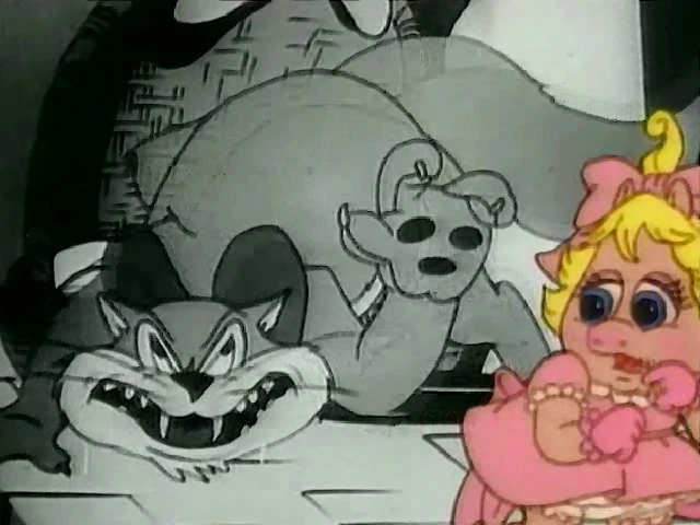 Baby Piggy encounters a scene from Puss N' Booty