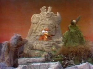 The male glig is freed from the Mighty Favog's sacrifice bowl.
