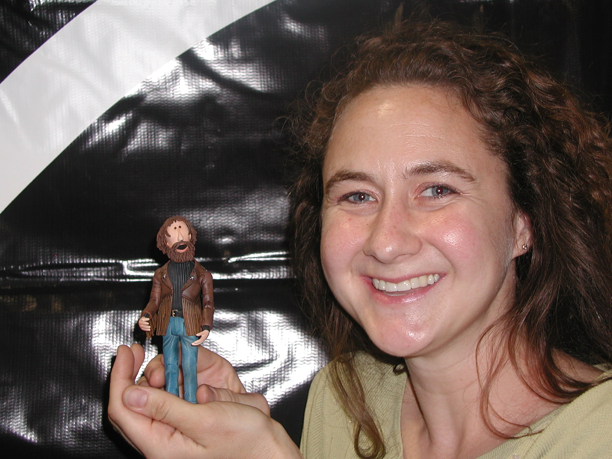 Heather Henson with her Palisades Jim Henson Action Figure