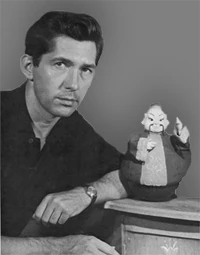 Don working with the stop-motion puppet Confu-shon, from the non-Henson feature film Tom Thumb, directed by George Pal.