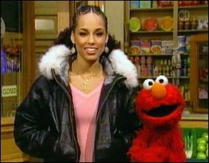 Alicia Keys and Elmo.
