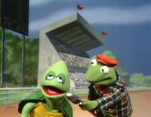 Kermit interviews the Tortoise.