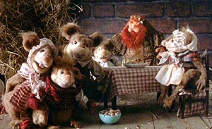 The mouse family and Ghost of Christmas Present