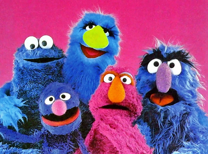 Maurice with Cookie, Grover, Telly and Herry.