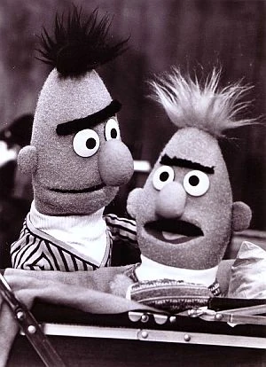 Brad, right, with Uncle Bert. (see also: Brad in color.)