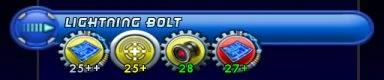 The Lightning Bolt power, slotted with three accuracy enhancements and one damage enhancement