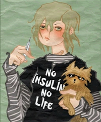 No Insulin No Life Original artwork from a Russian blog makes a clear statement about treatment for canine diabetes.