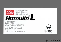 Humulin Lente carton