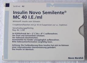 Novo Nordisk Semilente MC 40- Porcine (Pork) Insulin-German Packaging. This is semilente pork insulin (Insulin vom Schwein) in U40 strength. Novo has recently discontinued this insulin and Polfa-Tarchomin (Poland) recently began producing a similar insulin.
