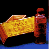 Iletin from Eli Lilly. Beef R/Neutral in varying strengths--not highly purified, nor were there any suspension insulins at the time. Photo is likely ca. 1922-1923.