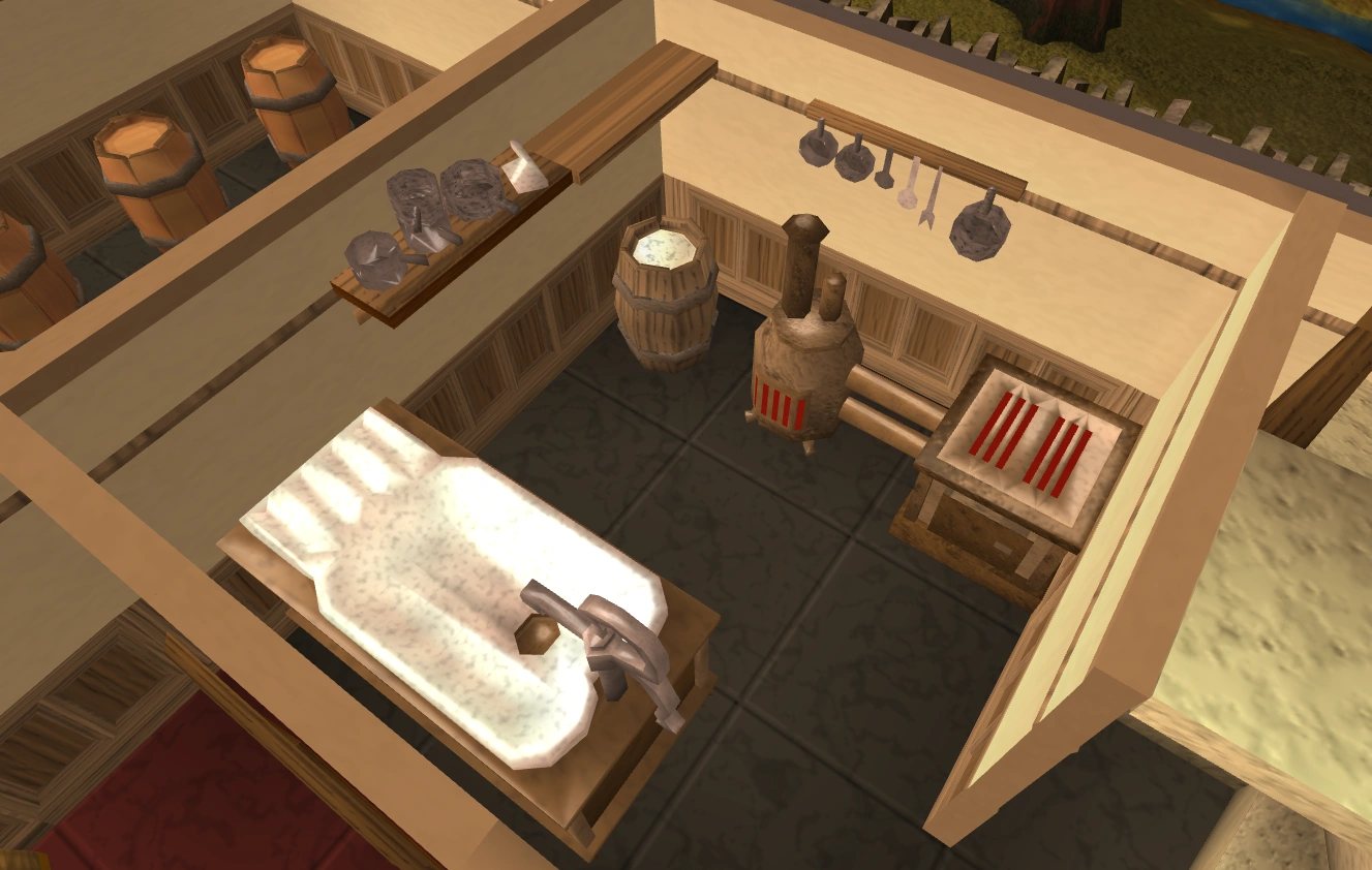 The barrel of limitless flour is tucked in the corner of the Sinclair Mansion kitchen.