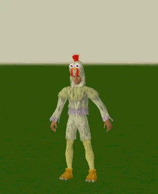 The 'flap' emote while wearing the Chicken Set.